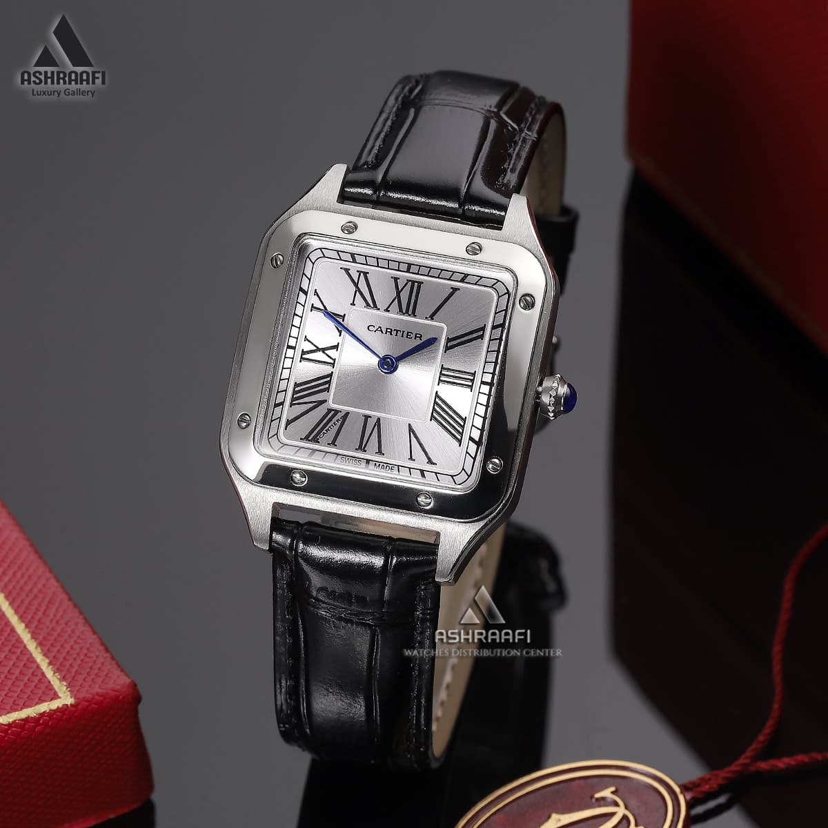 ساعت کارتیه بند چرمی Cartier Santos-Dumont SSK9 — تصویر ۸