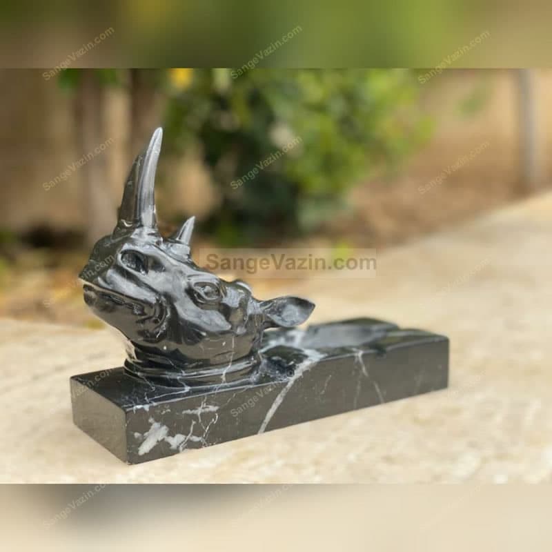 زیرسیگاری سنگی مدل سر کرگدن — تصویر ۳