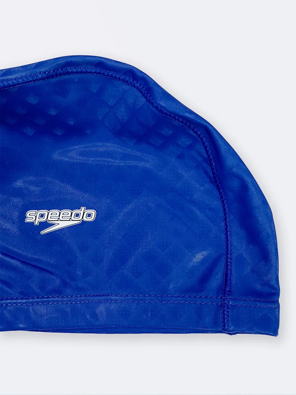 کلاه شنا زنانه و مردانه آبی رنگ سه بعدی اسپیدو ( Speedo ) با جنس فومی ضد کلر — تصویر ۴