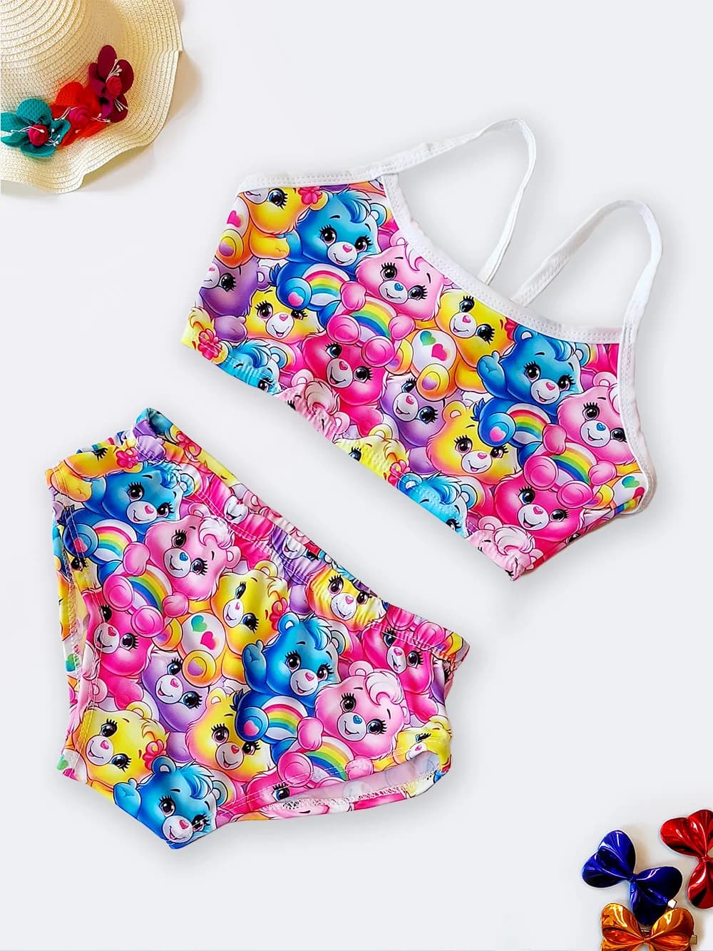 مایو دو تکه دخترانه بچگانه برای استخر بصورت نیم تنه مایویی اسپیدو ( Speedo ) خرس‌های پاستیلی