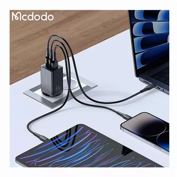 شارژر دیواری 67 وات مک دودو مدل CH-1543 به همراه کابل تایپ سی — تصویر ۴