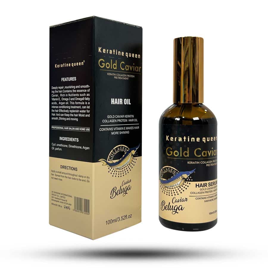 روغن آرگان کراتین کویین مدل Gold Caviar حجم 100 میل