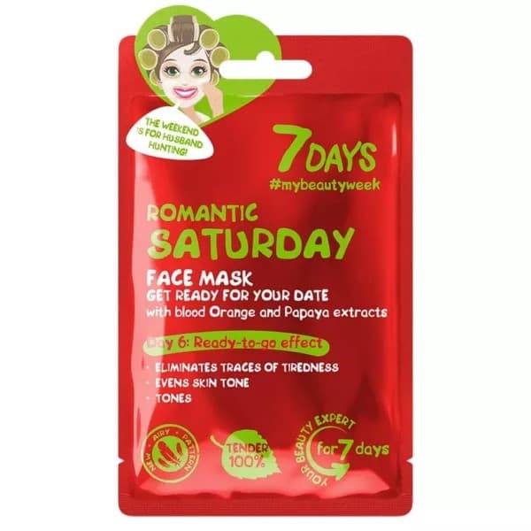 ماسک ورقی سون دی شاداب‌کننده و یکنواخت‌کننده پوست 7DAYS Romantic Saturday Face Mask Get Ready For Your Date