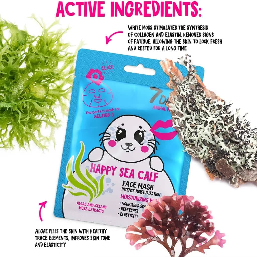 ماسک ورقی سون دی آبرسان و مرطوبکننده پوست 7days happy sea calf face mask — تصویر ۴