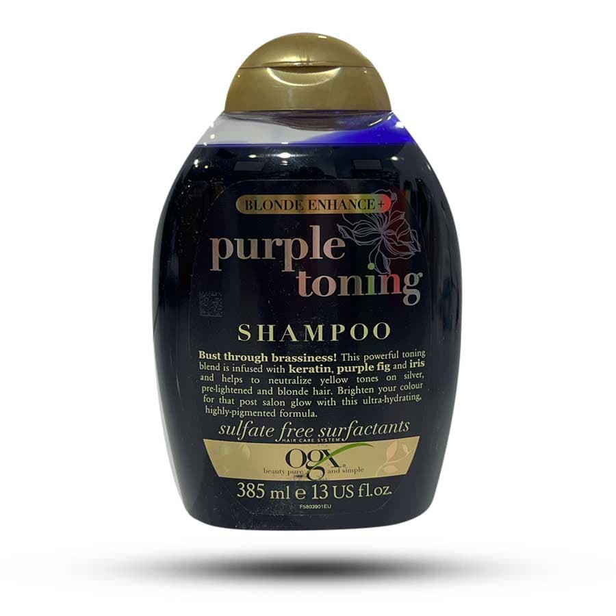 شامپو ضد زردی او جی ایکس بدون سولفات مدل Purple Toning حجم 385 میل