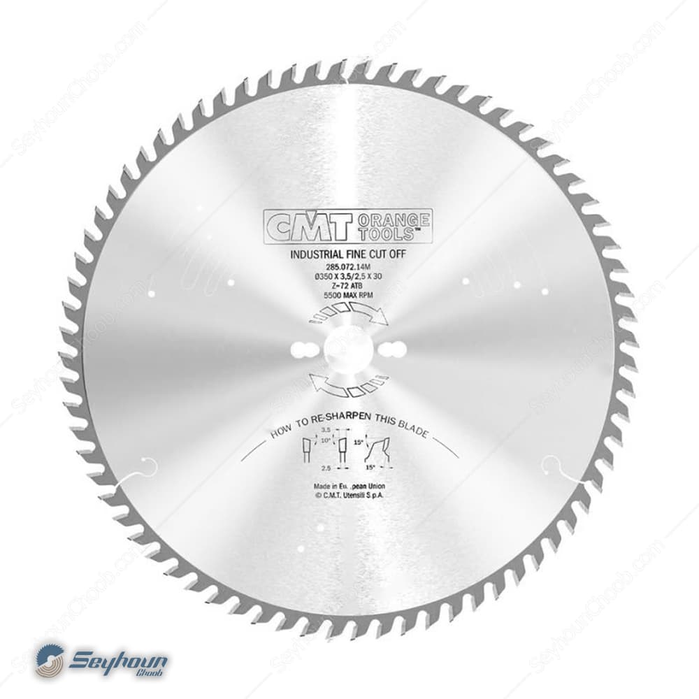 تیغ اره الماسه چوب بر قطر 35 سانتی‌متر 72 دندانه CMT مدل 285.072.14m