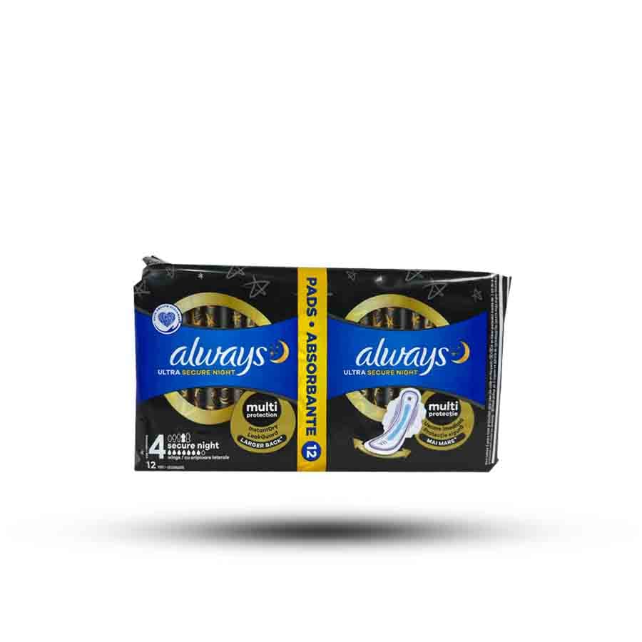 نوار بهداشتی آلویز مخصوص شب مدل Ultra Secure Night سایز 4 بسته 12 عددی