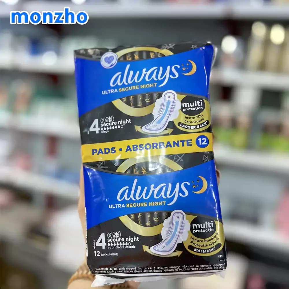 نوار بهداشتی آلویز مخصوص شب مدل Ultra Secure Night سایز 4 بسته 12 عددی — تصویر ۲