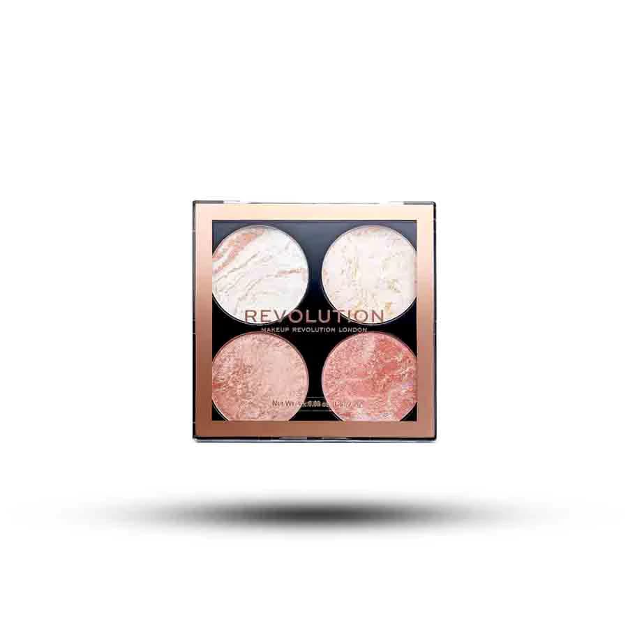 پالت هایلایتر و برنزر رولوشن مدل Cheek kit