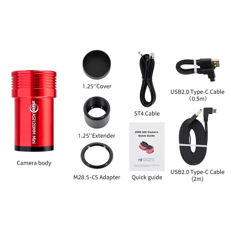 دوربین عکسبرداری نجومی و اتوگایدر ZWO مدل ASI120mm Mini — تصویر ۳