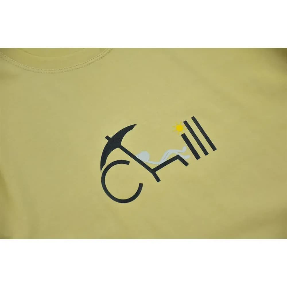 تیشرت باکسی زنانه طرح chill جنس پنبه یقه گرد تک سایز — تصویر ۳
