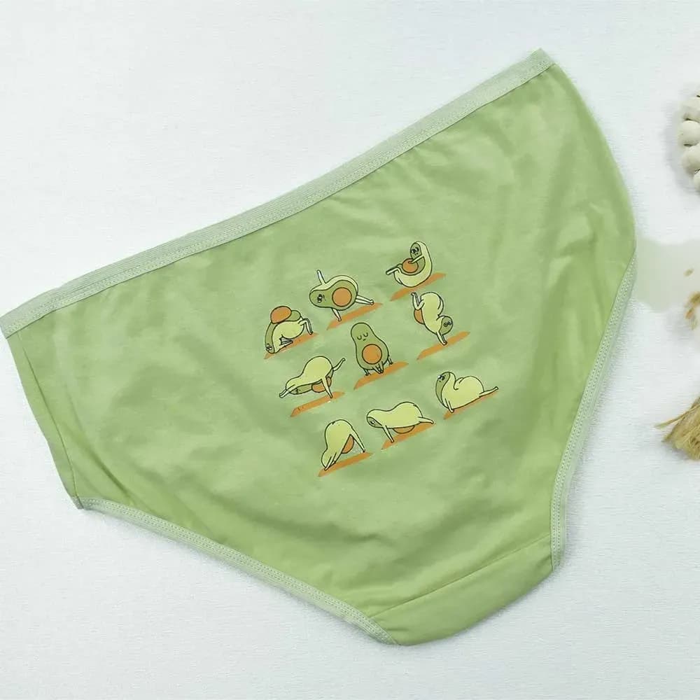 شورت زنانه پنبهای سبز روشن طرح گلابی سایز 2XL — تصویر ۵