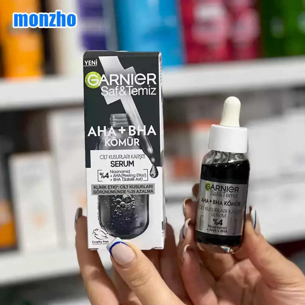 سرم لایه بردار و ضد لک گارنیر مدل AHA + BHA مناسب پوست چرب و جوش دار 30 میل — تصویر ۳