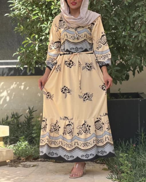 پیراهن بلند کرم فلور بوگاتی A404970