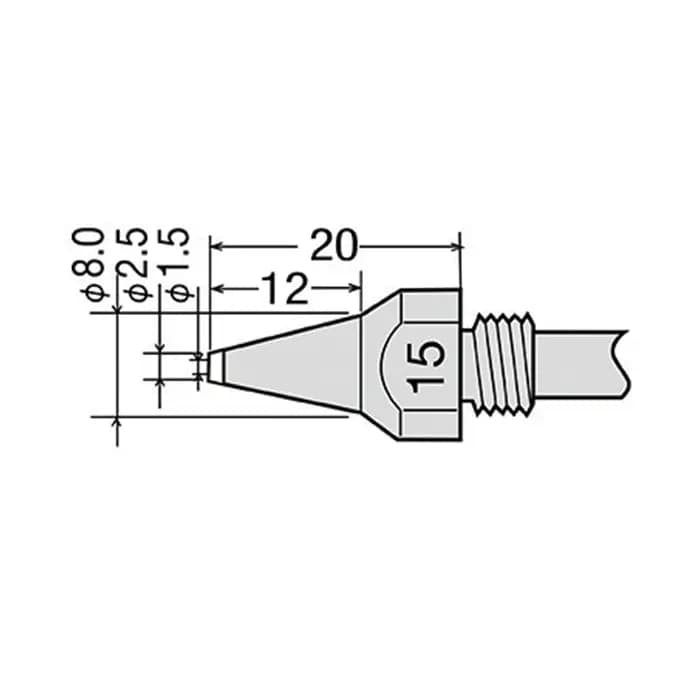 نوک قلع کش برقی گات سایز 1.5 مدل GOOT TP-100N-15 — تصویر ۲