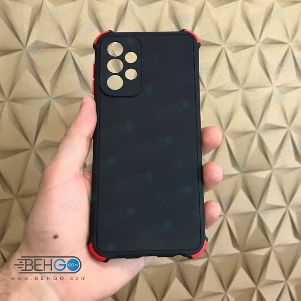 قاب سامسونگ A23 کاور مدل ژله ای دکمه رنگی محکم ضد ضربه با محافظ لنز دوربین گوشی Samsung A23 — تصویر ۲