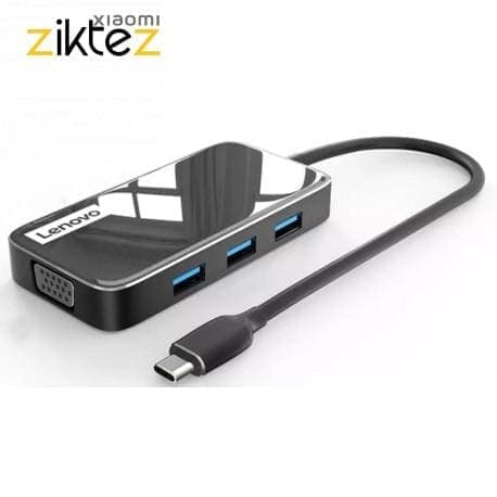هاب تایپ‌سی با 6 پورت لنوو Lenovo EV06 Multifunctional 6 in 1 Type-C Hub