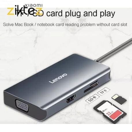 هاب 7 پورت لنوو Lenovo LX0807G New Multifunctional Type C Hub(اورجینال اصلی ارسال فوری) — تصویر ۸