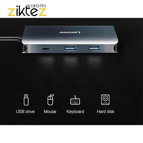 هاب 7 پورت لنوو Lenovo LX0807G New Multifunctional Type C Hub(اورجینال اصلی ارسال فوری) — تصویر ۷