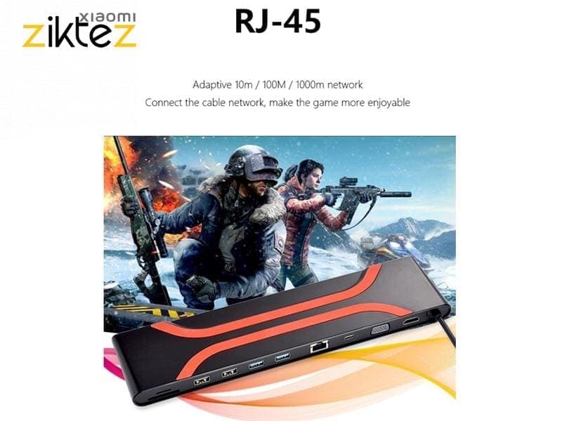 هاب تایپ‌سی 10 پورت لنوو Lenovo 10 In 1 Type-C Adapter Docking Station LX1901 — تصویر ۸