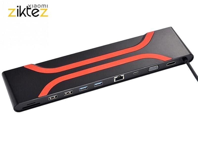 هاب تایپ‌سی 10 پورت لنوو Lenovo 10 In 1 Type-C Adapter Docking Station LX1901 — تصویر ۳