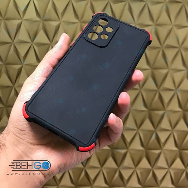 قاب سامسونگ A53 کاور مدل ژله ای دکمه رنگی محکم ضد ضربه با محافظ لنز دوربین گوشی Samsung A53 — تصویر ۲