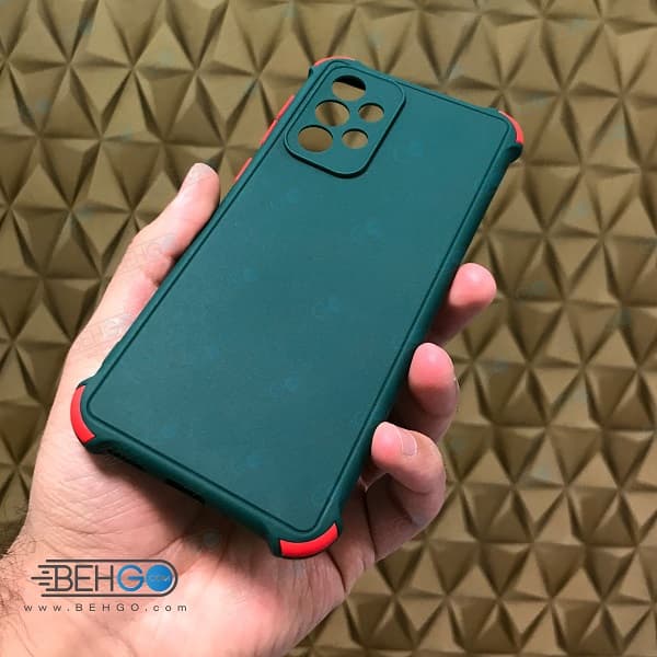 قاب سامسونگ A33 کاور مدل ژله ای دکمه رنگی محکم ضد ضربه با محافظ لنز دوربین گوشی Samsung A33 — تصویر ۴