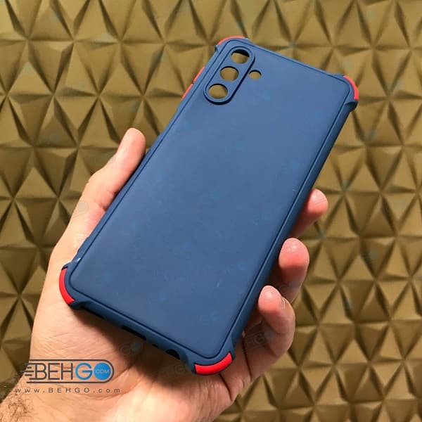 قاب سامسونگ A13 5G کاور مدل ژله ای دکمه رنگی محکم ضد ضربه با محافظ لنز دوربین گوشی Samsung A13 5G — تصویر ۲