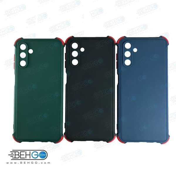 قاب سامسونگ A13 5G کاور مدل ژله ای دکمه رنگی محکم ضد ضربه با محافظ لنز دوربین گوشی Samsung A13 5G