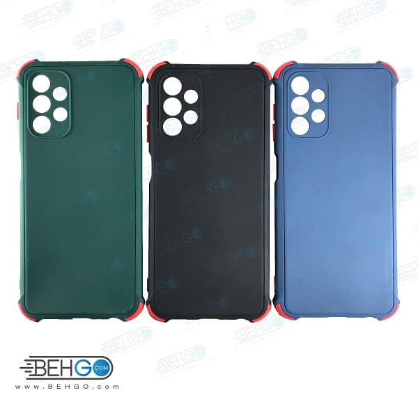 قاب سامسونگ A13 4G کاور مدل ژله ای دکمه رنگی محکم ضد ضربه با محافظ لنز دوربین گوشی Samsung A13 4G