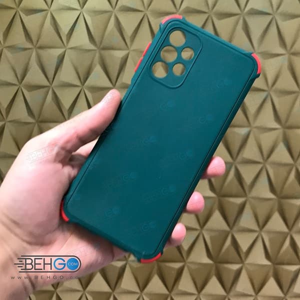 قاب سامسونگ A13 4G کاور مدل ژله ای دکمه رنگی محکم ضد ضربه با محافظ لنز دوربین گوشی Samsung A13 4G — تصویر ۳