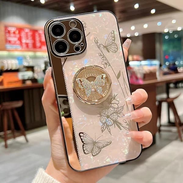 قاب آیفون 12 پرو مکس طرح پروانه کاور دخترانه گوشی ایفون iPhone 12 Pro Max — تصویر ۳