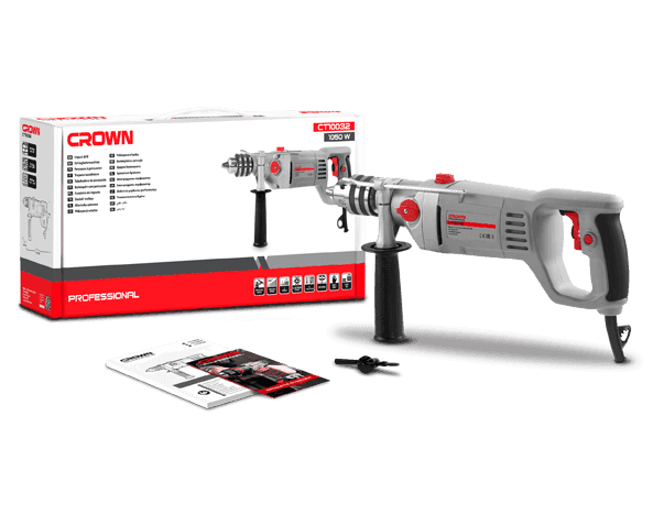 دریل گیربکسی چکشی کرون 1050 وات مدل CT10032 — تصویر ۲