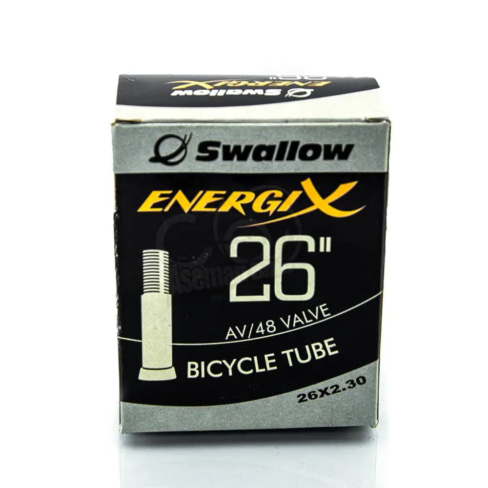 خرید تیوب دوچرخه 26×2.30 انرژی Tube ENERGI Swallow 26×2.30 برند اسوالو سایز والف موتوری 48 میلیمتری ساخت اندونزی
