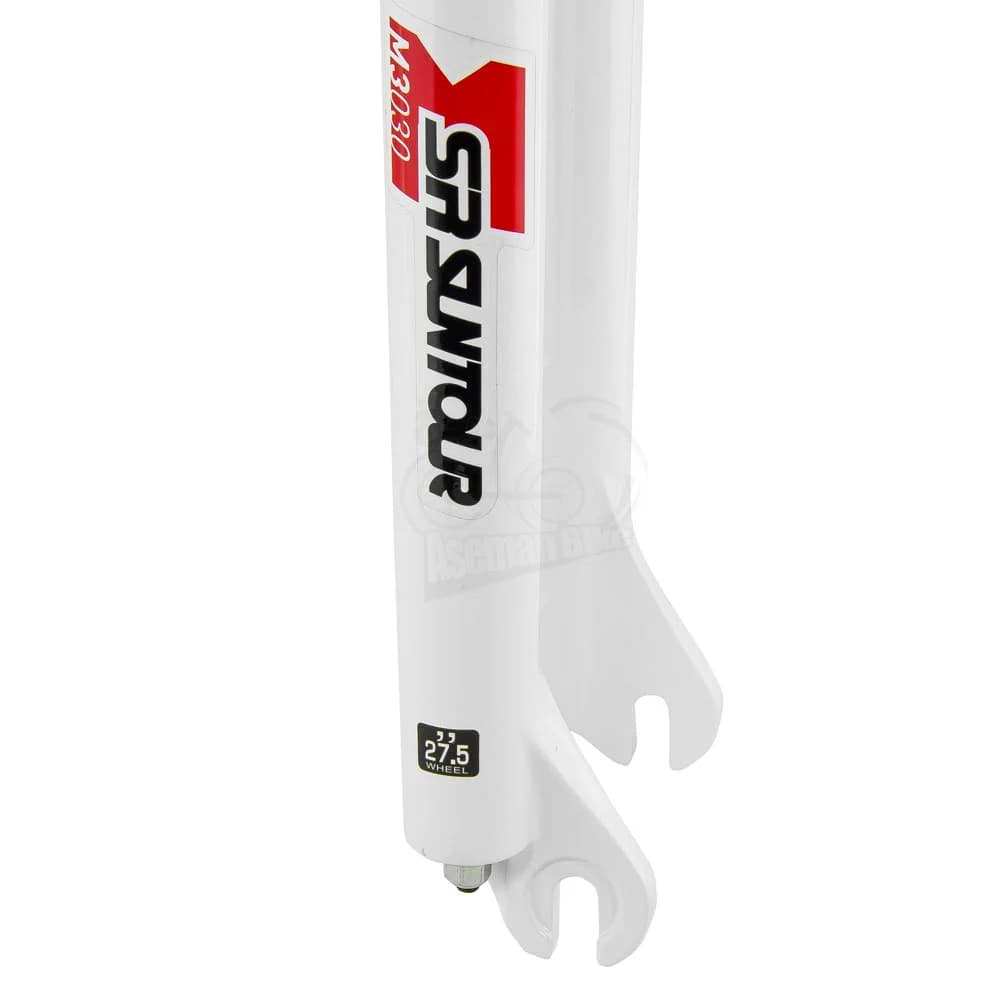 دوشاخ کمک فنر دار دوچرخه کوهستان سایز 27.5 اس آر سانتور مدل ام 3030 سفید SR Suntour MTB Bicycle Suspension Fork M3030 White — تصویر ۲