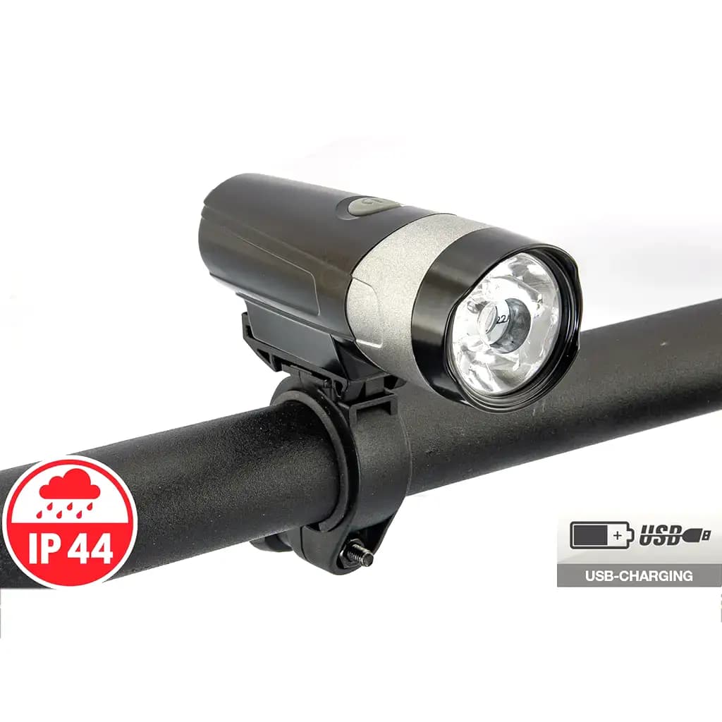 چراغ جلو دوچرخه XC-222A | ۵۰۰ لومن واقعی با باتری ۲۰۰۰ میلی‌آمپر و بدنه آلومینیوم CNC — تصویر ۲