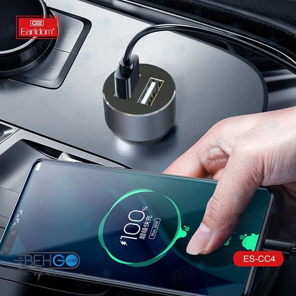 شارژر فندکی ارلدام به همراه کابل میکرو مدل ES-CC4 — تصویر ۳