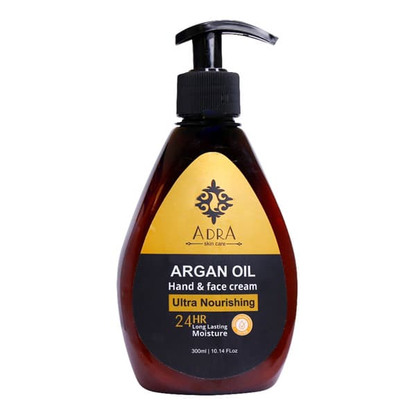 کرم مرطوب کننده و مغذی دست و صورت آدرا حاوی روغن آرگان حجم 300 میل