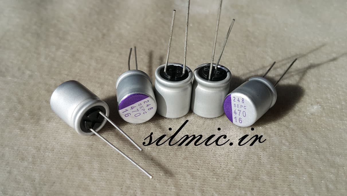 خازن جامد 470 میکرو فاراد 16 ولت PNASONIC/SANYO OS-CON ژاپن سری SEPC