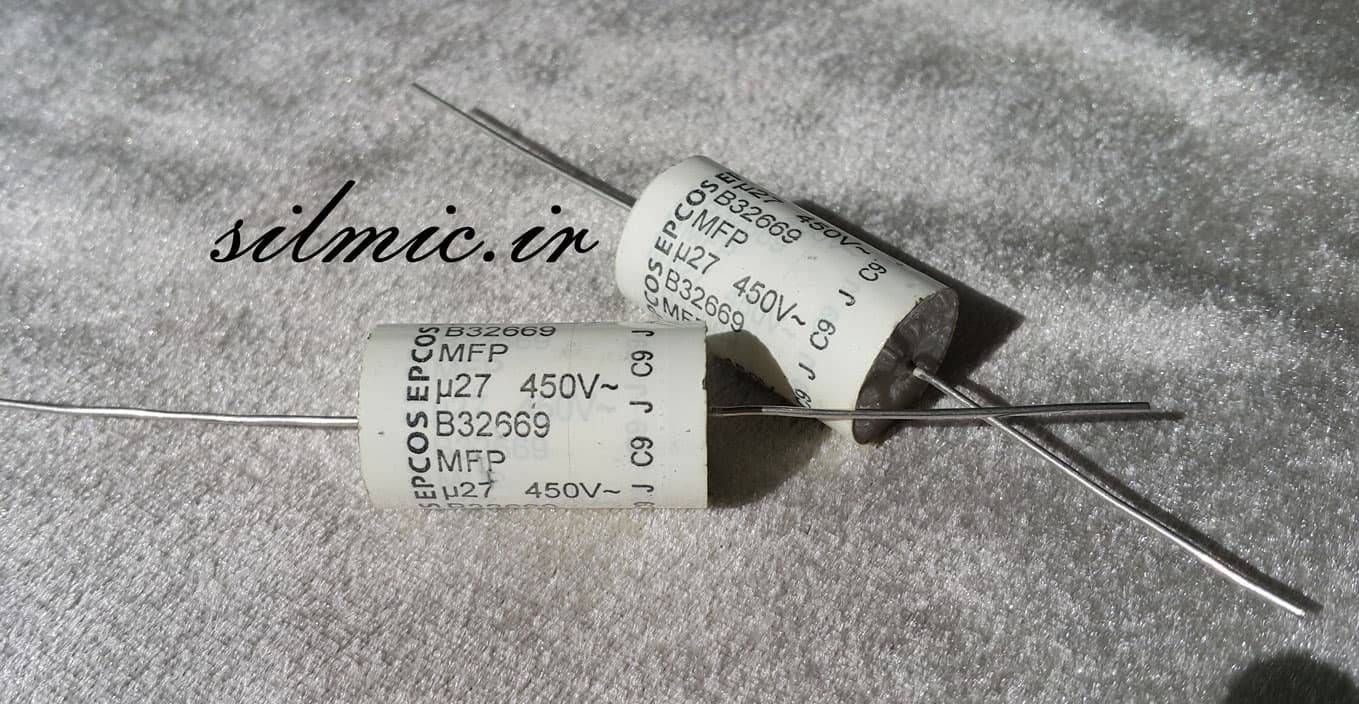 خازن اکسیال 270 نانو فاراد 850 ولت EPCOS ساخت آلمان سری B32669 از نوع MKP — تصویر ۲