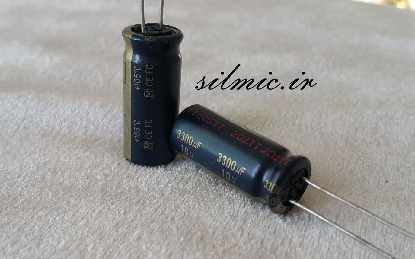 خازن های فای 3300 میکرو فاراد 10 ولت سری FC پاناسونیک سری آدیو low impedance