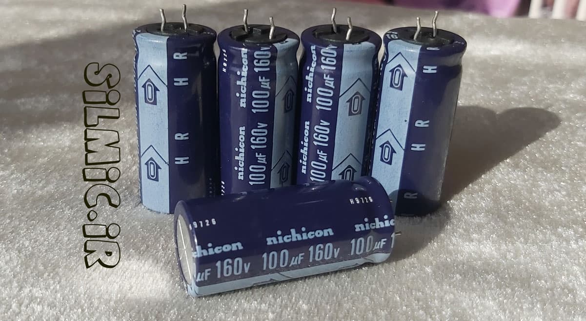خازن 100 میکرو فاراد 160 ولت nichicon ژاپن سری HR با امپدانس پایین و ریپل بالا — تصویر ۲