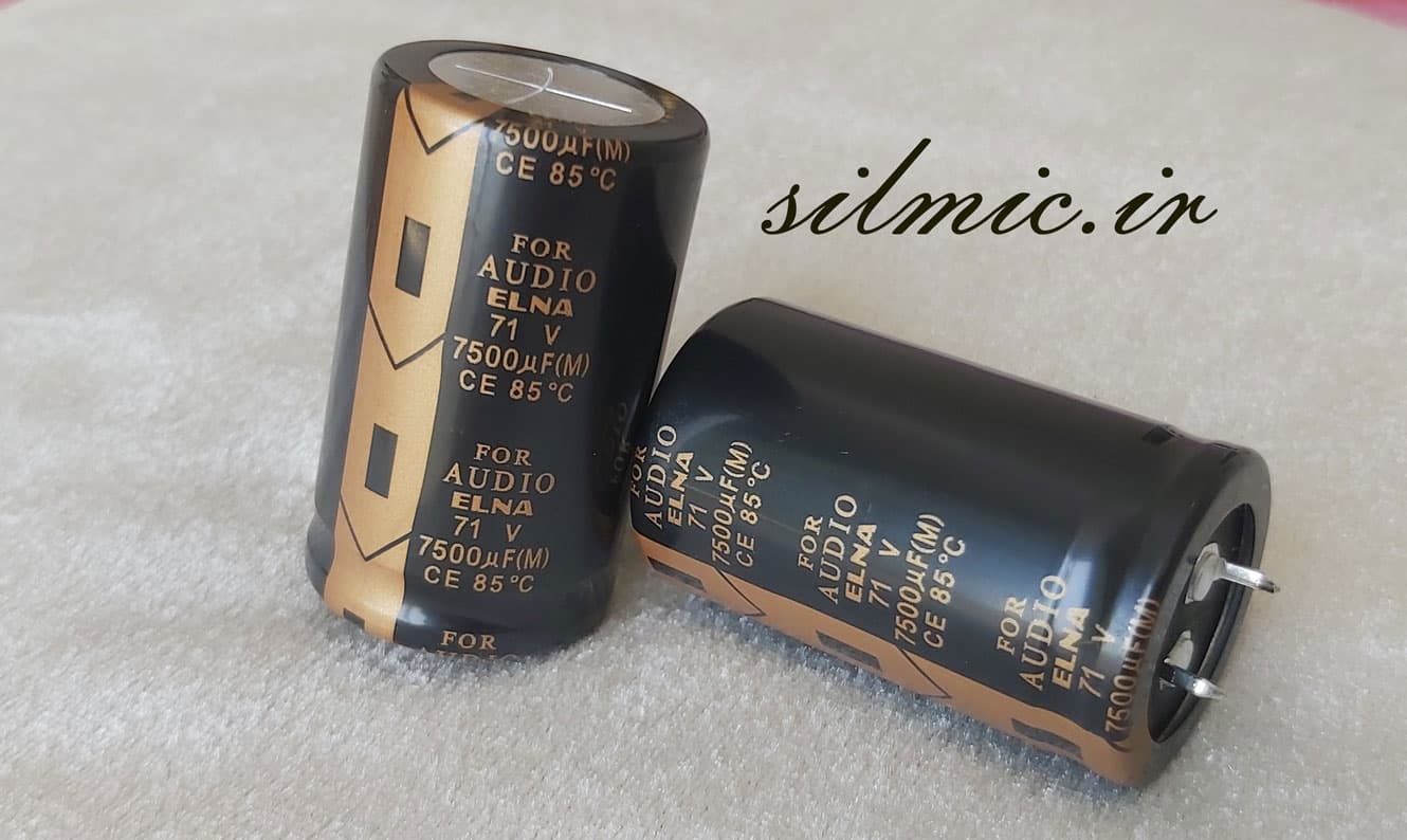 خازن های گرید صوتی 7500 میکرو فاراد 71 ولت ELNA ژاپن سری حرفه ای LAO — تصویر ۲