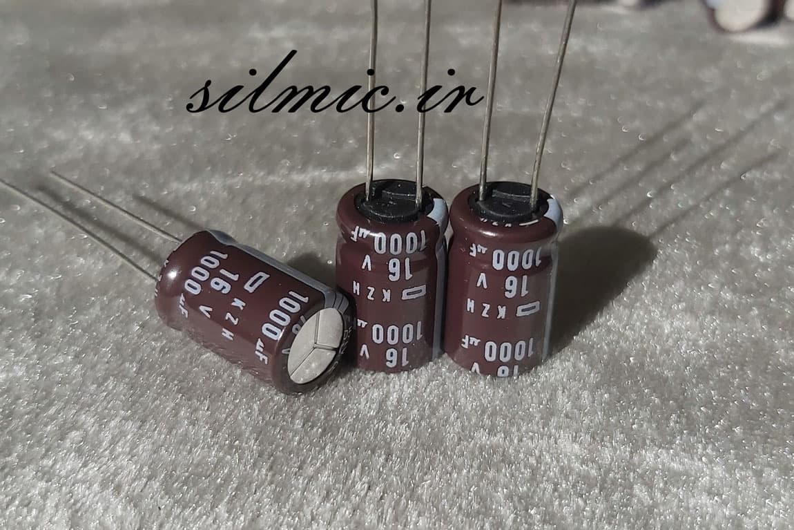 خازن 1000 میکرو فاراد 16 ولت nippon ژاپن سری kzh با Ultra Low impedance
