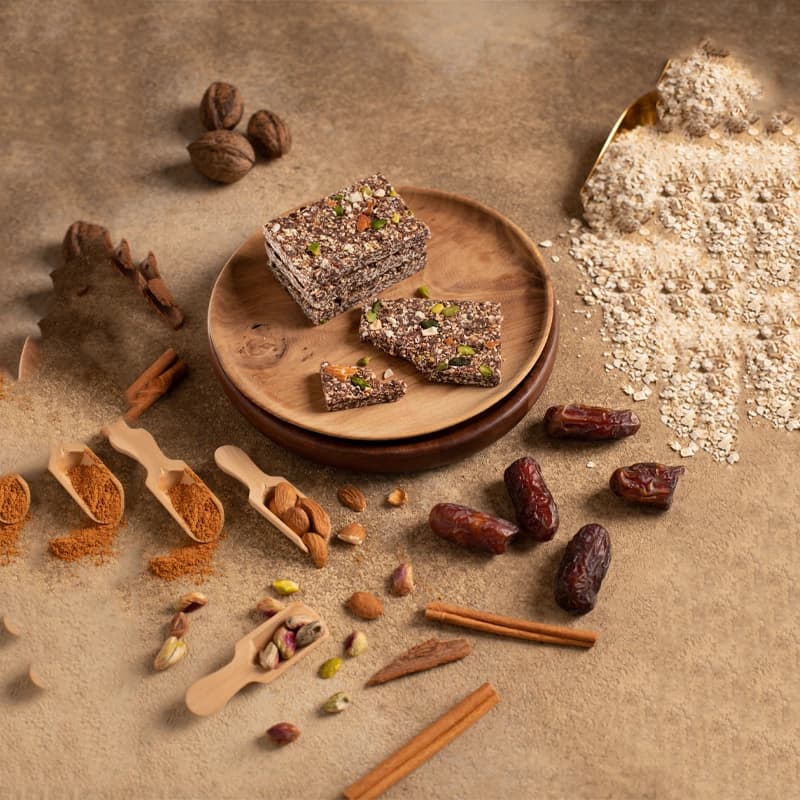پروتئین بار خرمایی مغزدار: پک ۵ عددی دوتایی — تصویر ۳