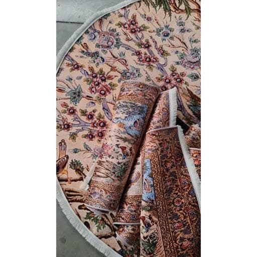 فرش ماشینی چاپی | فرشینه هازان ترک طرح سنتی گل و بلبل 028 (پس کرایه) — تصویر ۲