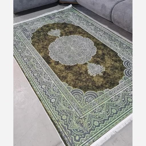 فرش ماشینی چاپی | فرشینه هازان ترک وینتیج سبز (پس کرایه)