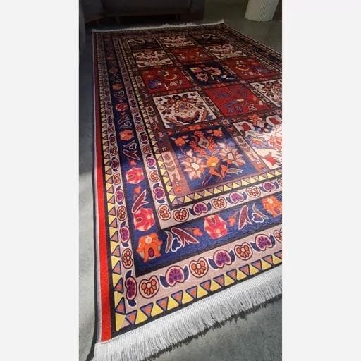 فرش ماشینی چاپی | فرشینه هازان ترک طرح سنتی لاکی کد 140 (پس کرایه) — تصویر ۳