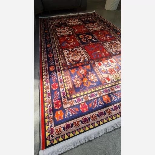 فرش ماشینی چاپی | فرشینه هازان ترک طرح سنتی لاکی کد 140 (پس کرایه) — تصویر ۴
