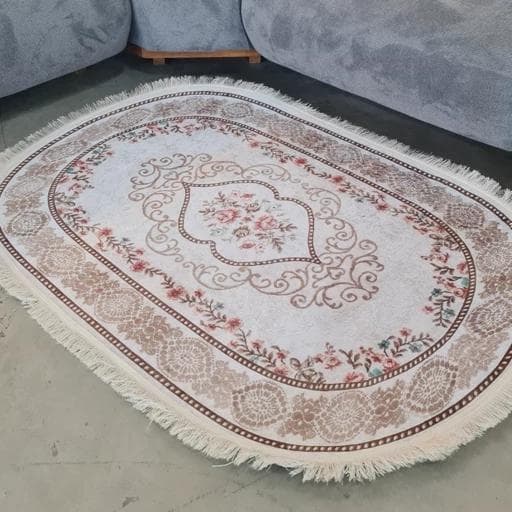 فرش ماشینی چاپی | فرشینه هازان ترک طرح بیضی (پس کرایه)